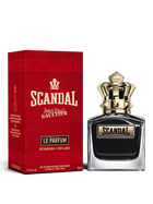 euaden Jean Paul Gaultier Scandal Pour Homme Le Parfum erkek parfümü, altın taç kapaklı siyah şişe ve kırmızı kutu