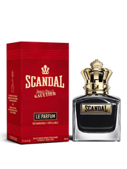 euaden Jean Paul Gaultier Scandal Pour Homme Le Parfum erkek parfümü, altın taç kapaklı siyah şişe ve kırmızı kutu