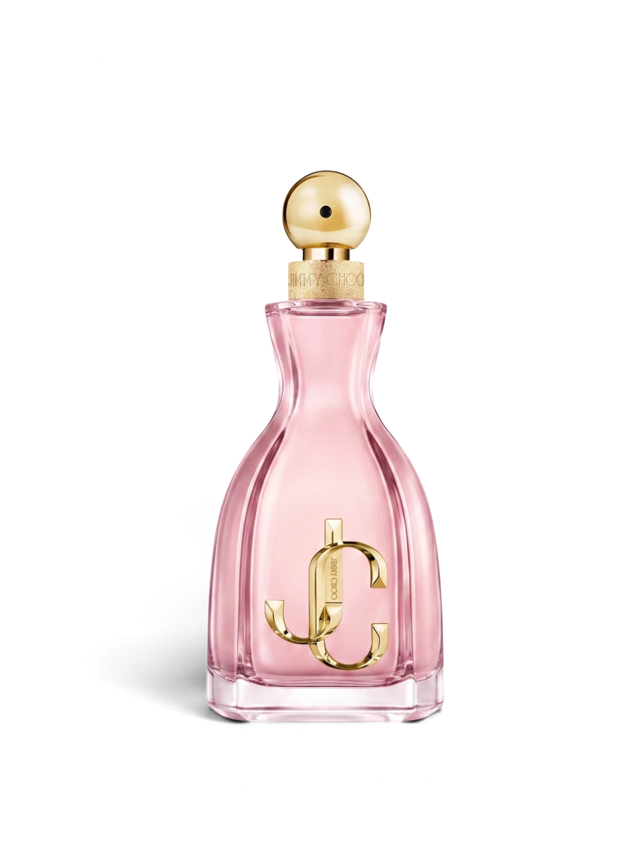euaden Jimmy Choo I Want Choo With Love pembe cam şişeli, altın kapaklı ve logolu kadın parfümü