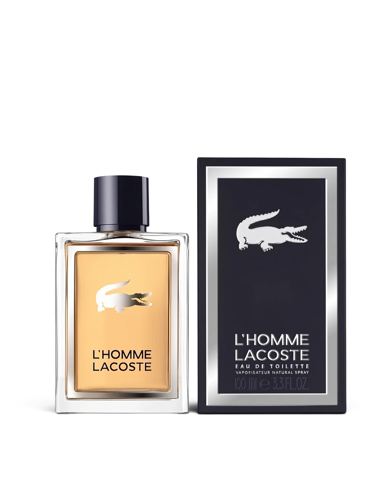euaden Lacoste L'Homme erkek parfümü 100 ml cam şişe ve şık lacivert kutusu ile modern odunsu koku