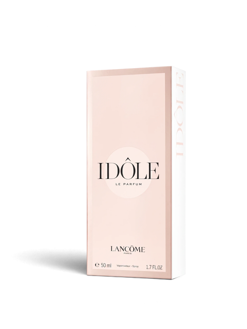 euaden Lancôme Idôle Le Parfum kadın parfümü, zarif pembe kutu tasarımı ve modern yazı stiliyle 50 ml EDP