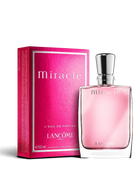 euaden Lancôme Miracle kadın parfümü, pembe cam şişesi ve şık kutusuyla 50 ml eau de parfum