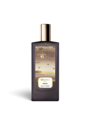 euaden MEMO Marfa unisex parfüm, üzerinde göz desenleri bulunan şık şişesi ve altın rengi kapağı ile 75 ml EDP