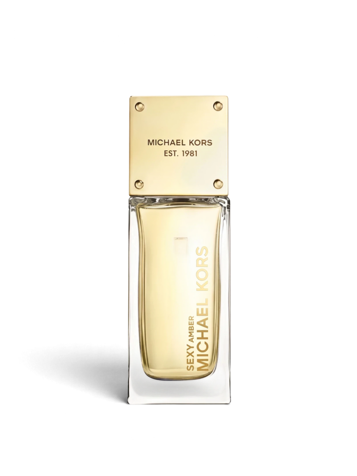 euaden Michael Kors Sexy Amber kadın parfümü, altın kapaklı şık cam şişesiyle sıcak ve çekici kehribar kokusu