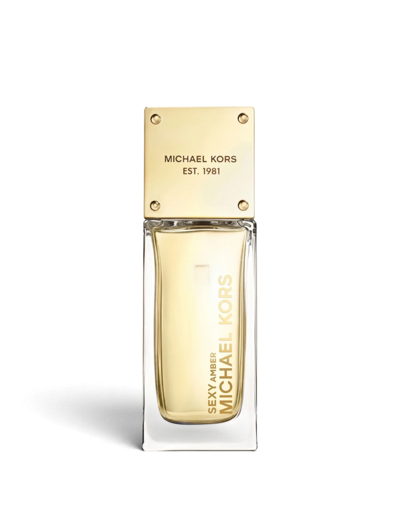 euaden Michael Kors Sexy Amber kadın parfümü, altın kapaklı şık cam şişesiyle sıcak ve çekici kehribar kokusu