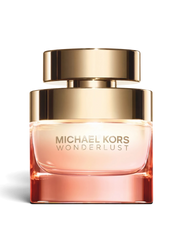 euaden Michael Kors Wonderlust 100 ml kadın parfümü, altın kapaklı şık cam şişesiyle egzotik ve çiçeksi bir koku.