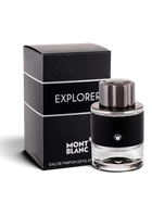 euaden Montblanc Explorer erkek parfümü, şık siyah kutusu ve modern cam şişe tasarımı ile odunsu koku