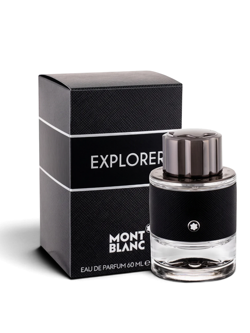 euaden Montblanc Explorer erkek parfümü, şık siyah kutusu ve modern cam şişe tasarımı ile odunsu koku