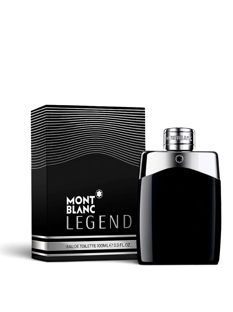 euaden Montblanc Legend erkek parfümü 100 ml siyah şişe ve kutu tasarımı