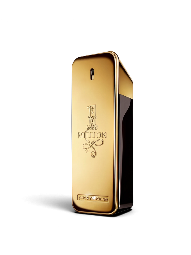 euaden Paco Rabanne 1 Million erkek parfümü, altın külçesi tasarımında ikonik ve lüks cam şişe