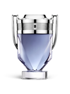 euaden Paco Rabanne Invictus erkek parfümü, kupa şeklinde ikonik gümüş ve açık mavi cam şişe tasarımı