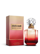 euaden Roberto Cavalli Paradiso Assoluto EDP kadın parfümü, kristal kapaklı kırmızı degrade cam şişe ve kutusu