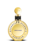 euaden Rochas Byzance Gold kadın parfümü, altın rengi yuvarlak şişesi ve zarif siyah detaylı kapağı ile 90 ml EDP