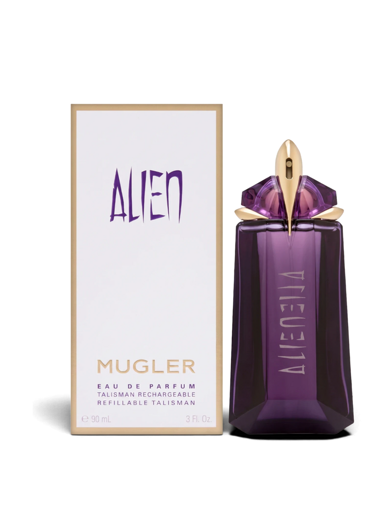 euaden Thierry Mugler Alien EDP ametist rengi mücevher tasarımlı ikonik kadın parfümü ve kutusu