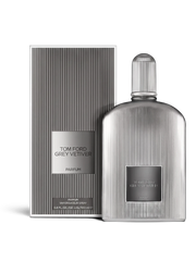 Euaden Tom Ford Grey Vetiver erkek parfümü, gümüş renkli çizgili şişesi ve şık kutusu ile lüks odunsu koku.