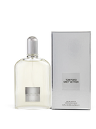euaden Tom Ford Eau de Grey Vetiver erkek parfümü, gümüş kutusu ve şık cam şişesiyle ferah odunsu koku