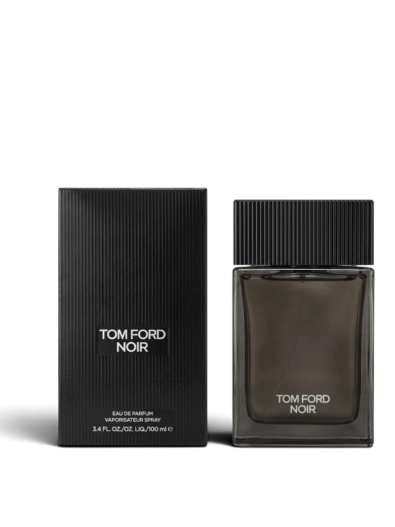 euaden Tom Ford Noir 100 ml erkek parfümü, siyah çizgili kutusu ve şık cam şişesiyle lüks bir görünüm sunuyor.