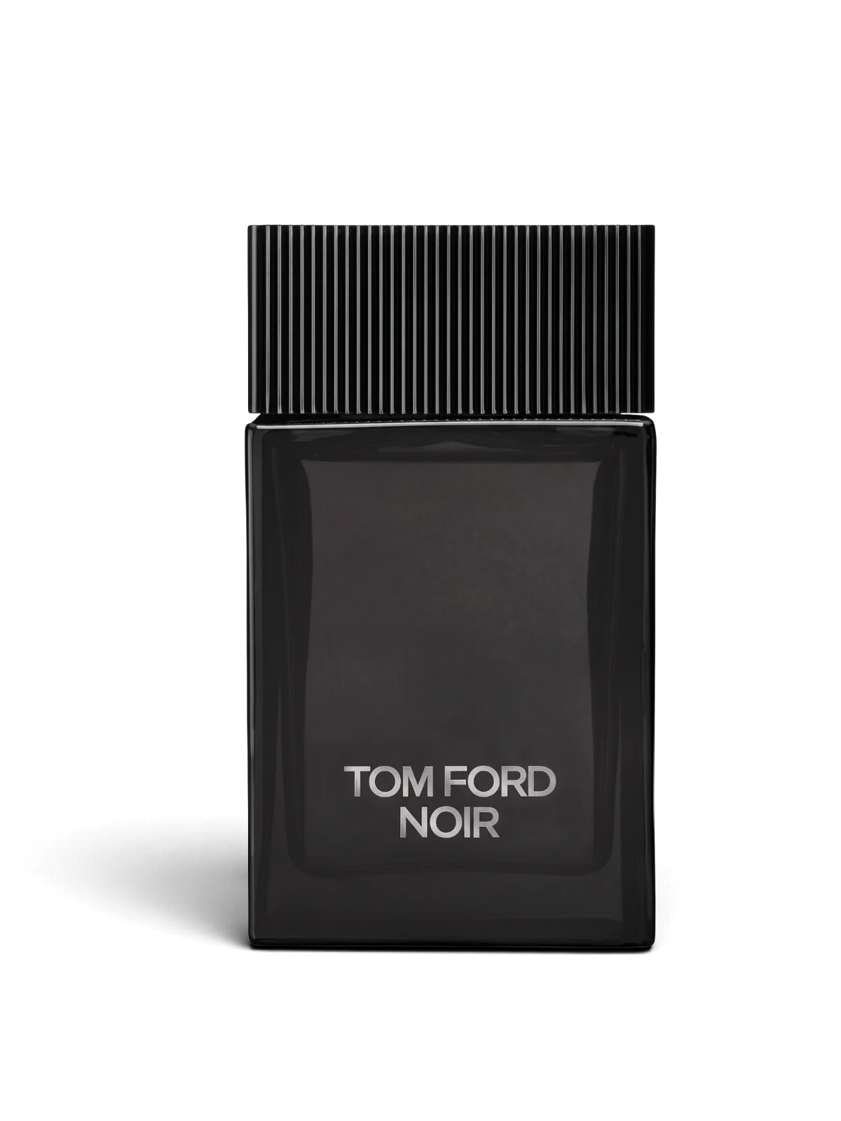 euaden Tom Ford Noir erkek parfümü, siyah cam şişesi ve çizgili kapağı ile zarif ve gizemli bir tasarım sunuyor.