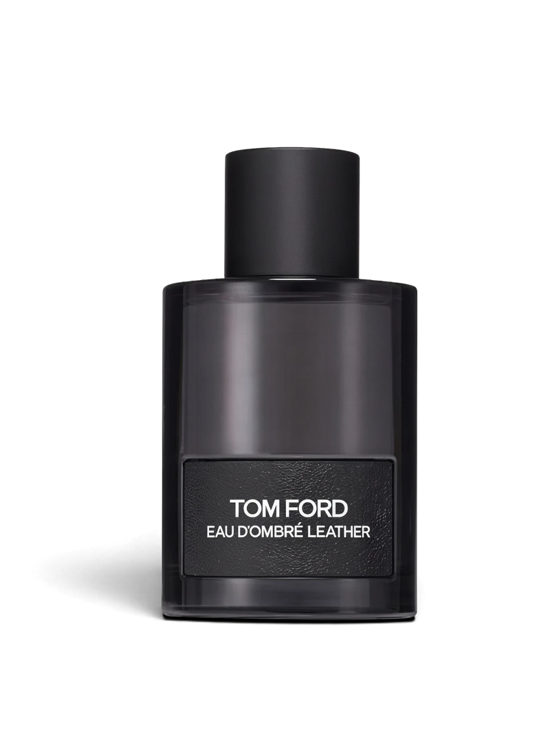 Euaden Tom Ford Eau D'Ombre Leather unisex parfüm şişesi, siyah deri dokulu etiketli şık ve modern tasarım