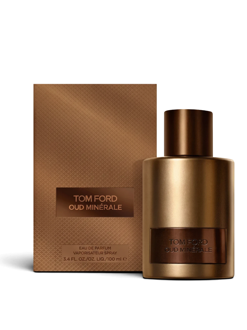euaden Tom Ford Oud Minérale 100 ml unisex parfüm, bronz renkli şık şişesi ve uyumlu kutusuyla lüks koku tasarımı