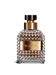 euaden Valentino Uomo 100 ml erkek parfümü, kristal dokulu cam şişesi ve altın rengi detaylarıyla şık tasarım
