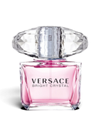 euaden Versace Bright Crystal kadın parfümü, pırlanta kesim kapaklı şık pembe cam şişe tasarımı