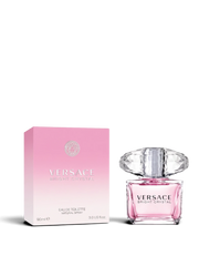 euaden Versace Bright Crystal pembe kadın parfümü ve şık pırlanta kesim kapaklı şişesi