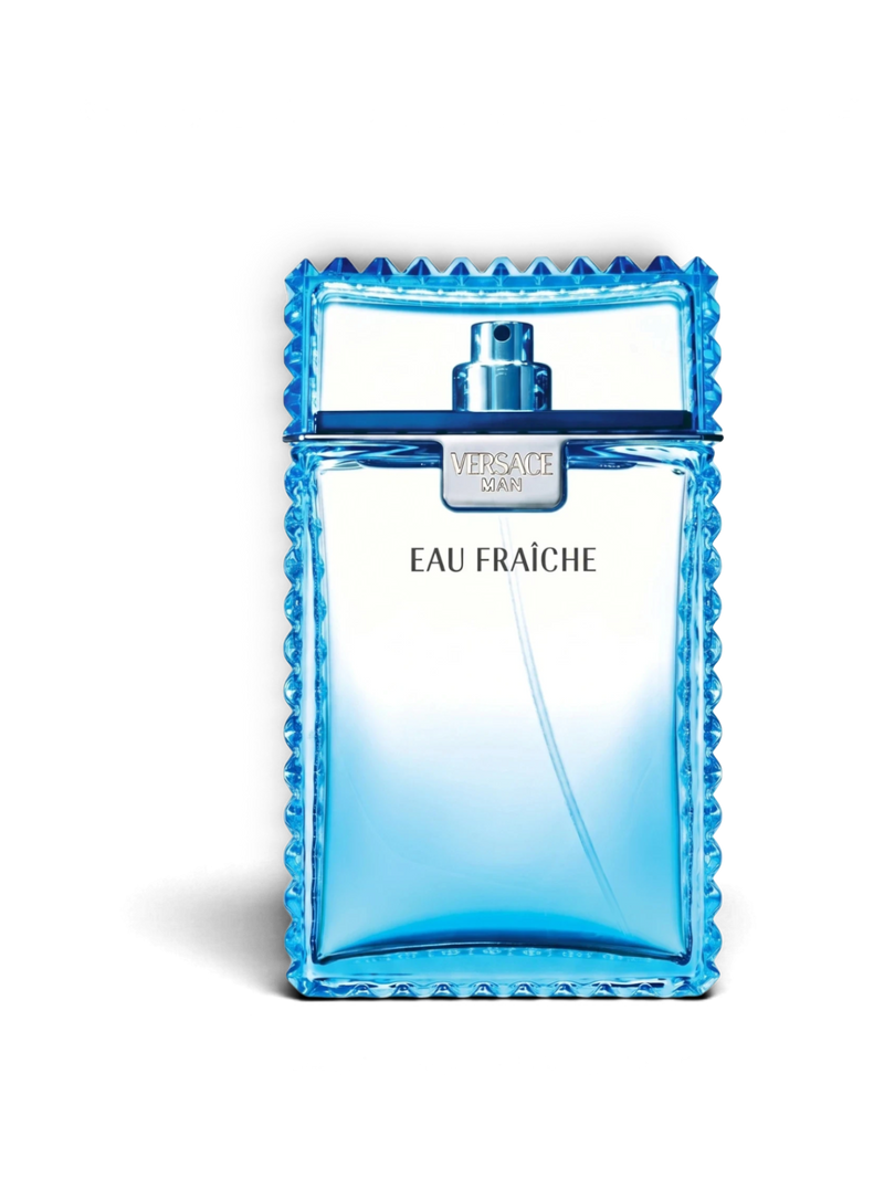 euaden Versace Man Eau Fraiche erkek parfümü, mavi cam şişeli, ferah ve odunsu notalara sahip 200 ml EDT