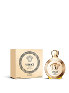 euaden Versace Eros Pour Femme kadın parfümü, altın rengi yuvarlak şişesi ve şık kutusu ile 100 ml EDP