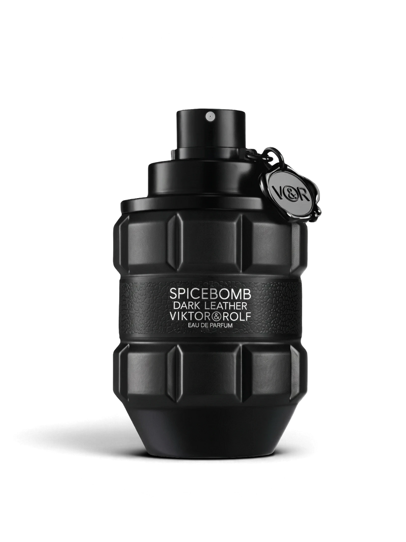 euaden Viktor & Rolf Spicebomb Dark Leather erkek parfümü, el bombası şeklinde siyah mat şişe tasarımıyla