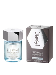 euaden Yves Saint Laurent L'Homme Cologne Bleue erkek parfümü, şık cam şişesi ve gri kutusu ile 100 ml