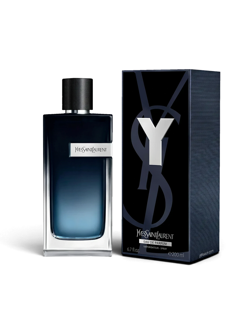 euaden YVES SAINT LAURENT Y EDP 200 ml erkek parfümü, şık cam şişesi ve ikonik siyah kutusuyla modern odunsu koku.