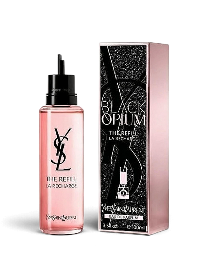 euaden Yves Saint Laurent Black Opium 100 ml kadın parfümü yedek şişesi ve siyah ışıltılı kutusu