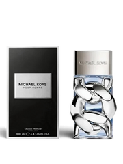 euaden Michael Kors Pour Homme EDP 100 ml erkek parfümü, zincir detaylı şık cam şişesi ve siyah kutusu ile