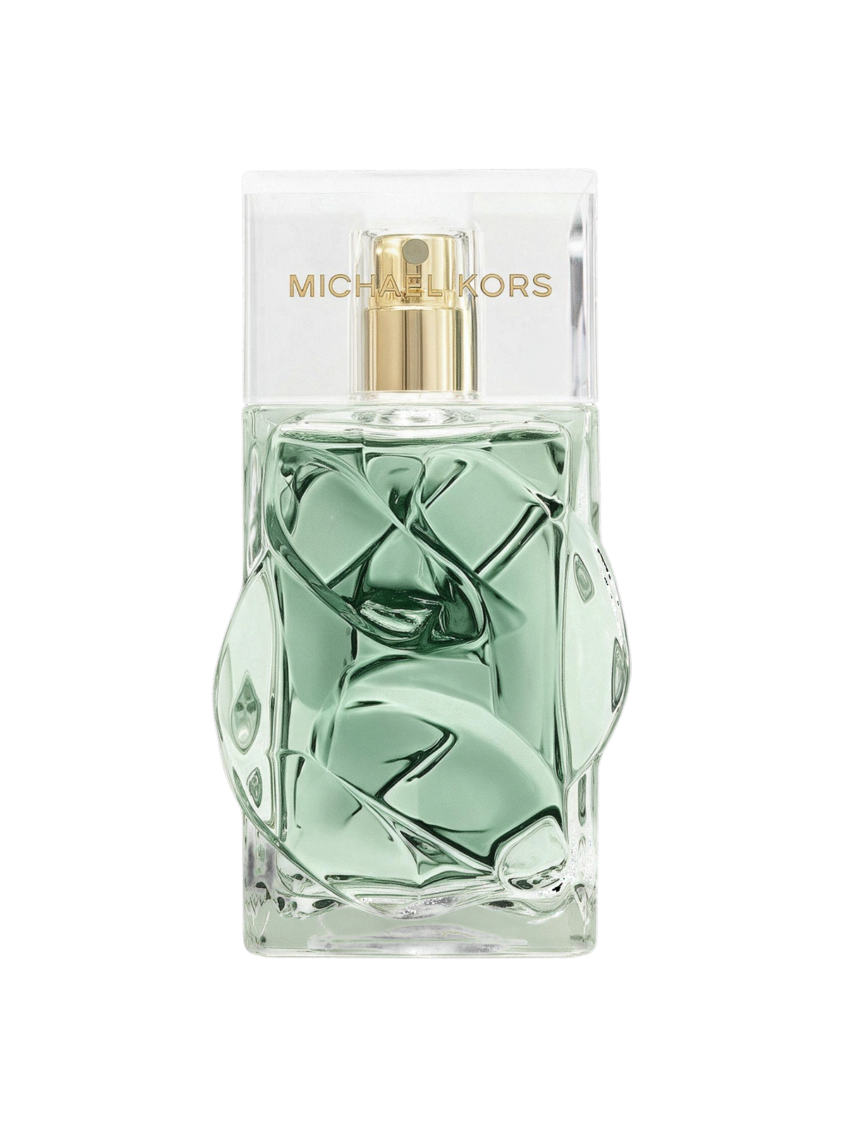 euaden Michael Kors Pour Homme Green Infinity 100 ml erkek parfümü, şeffaf cam şişesi ve aromatik yeşil tonuyla.