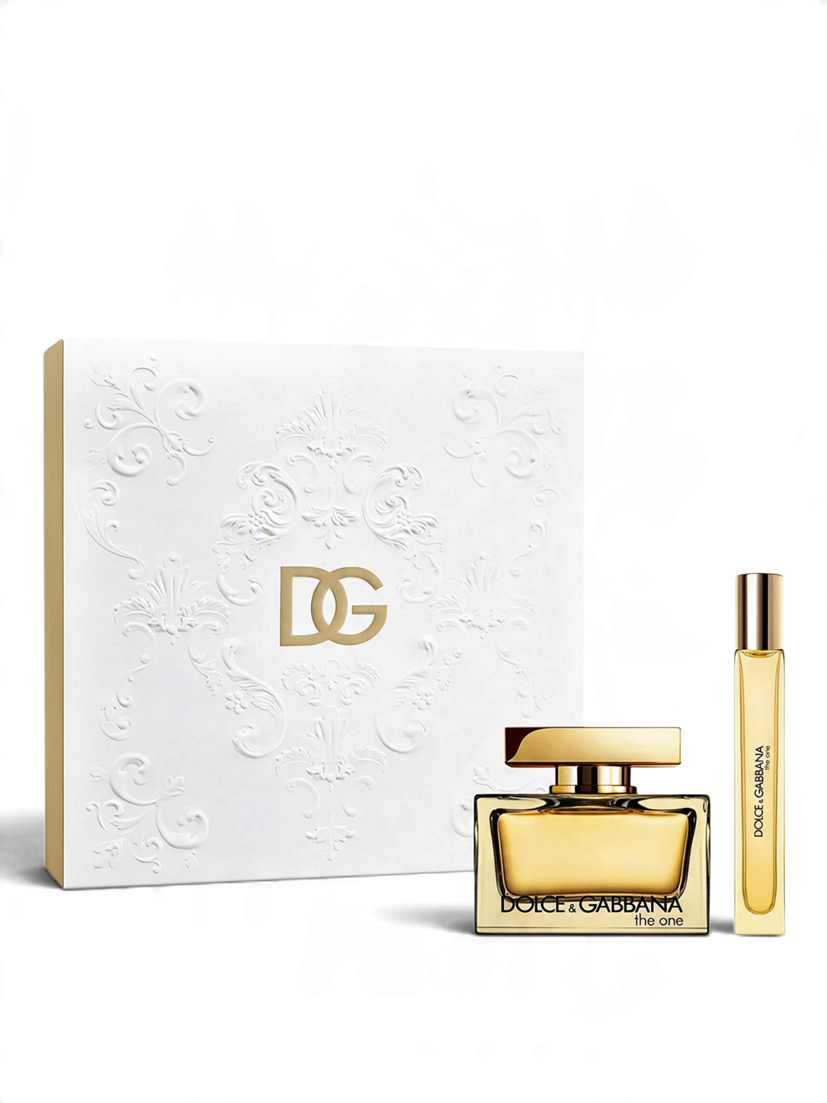 euaden Dolce & Gabbana The One Intense erkek parfüm hediye seti, 75ml şişe ve 10ml seyahat boyu ile şık kutusunda.