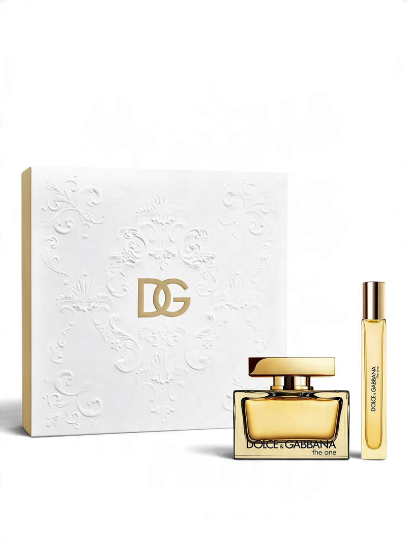 euaden Dolce & Gabbana The One Intense erkek parfüm hediye seti, 75ml şişe ve 10ml seyahat boyu ile şık kutusunda.