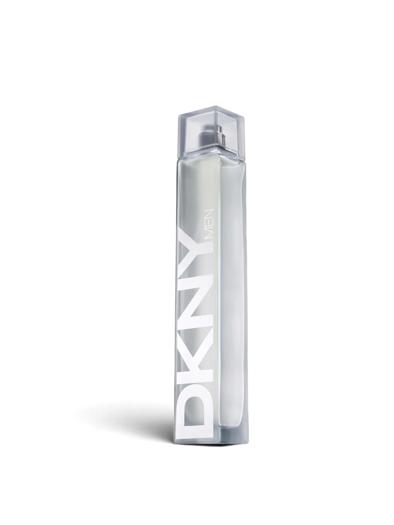 euaden DKNY Men EDT erkek parfümü, şeffaf uzun şişe tasarımı ve modern maskülen koku notalarıyla